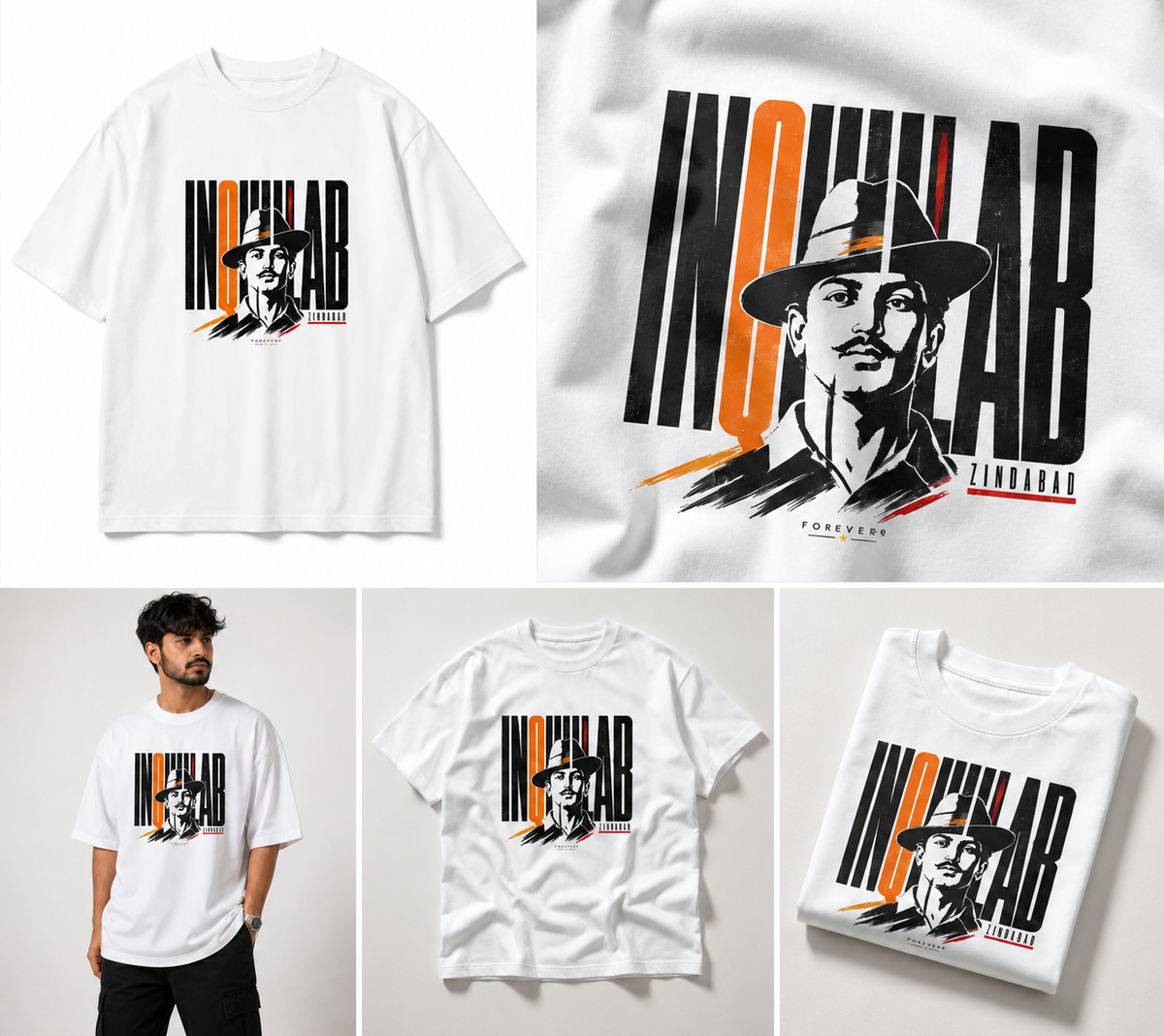 Inquilab Bhagat Singh T-Shirt | Revolutionary Graphic