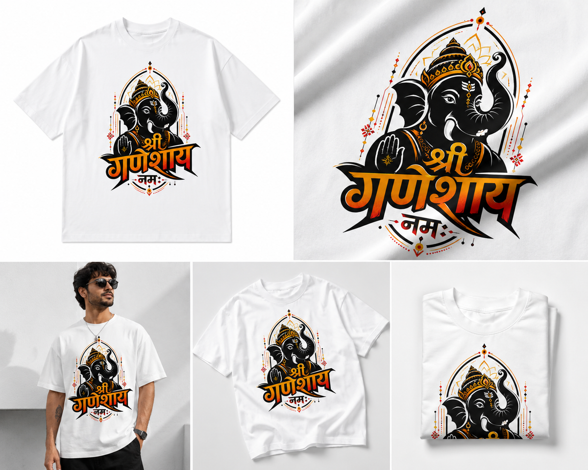 Shri Ganeshay Namah T-Shirt | Ganpati Heritage