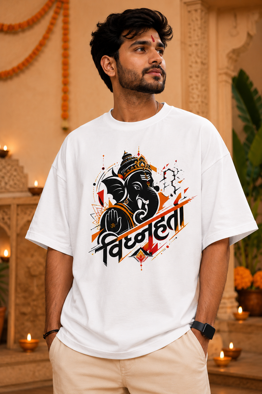 Vighnaharta Ganpati T-Shirt | Minimalist Ganesha