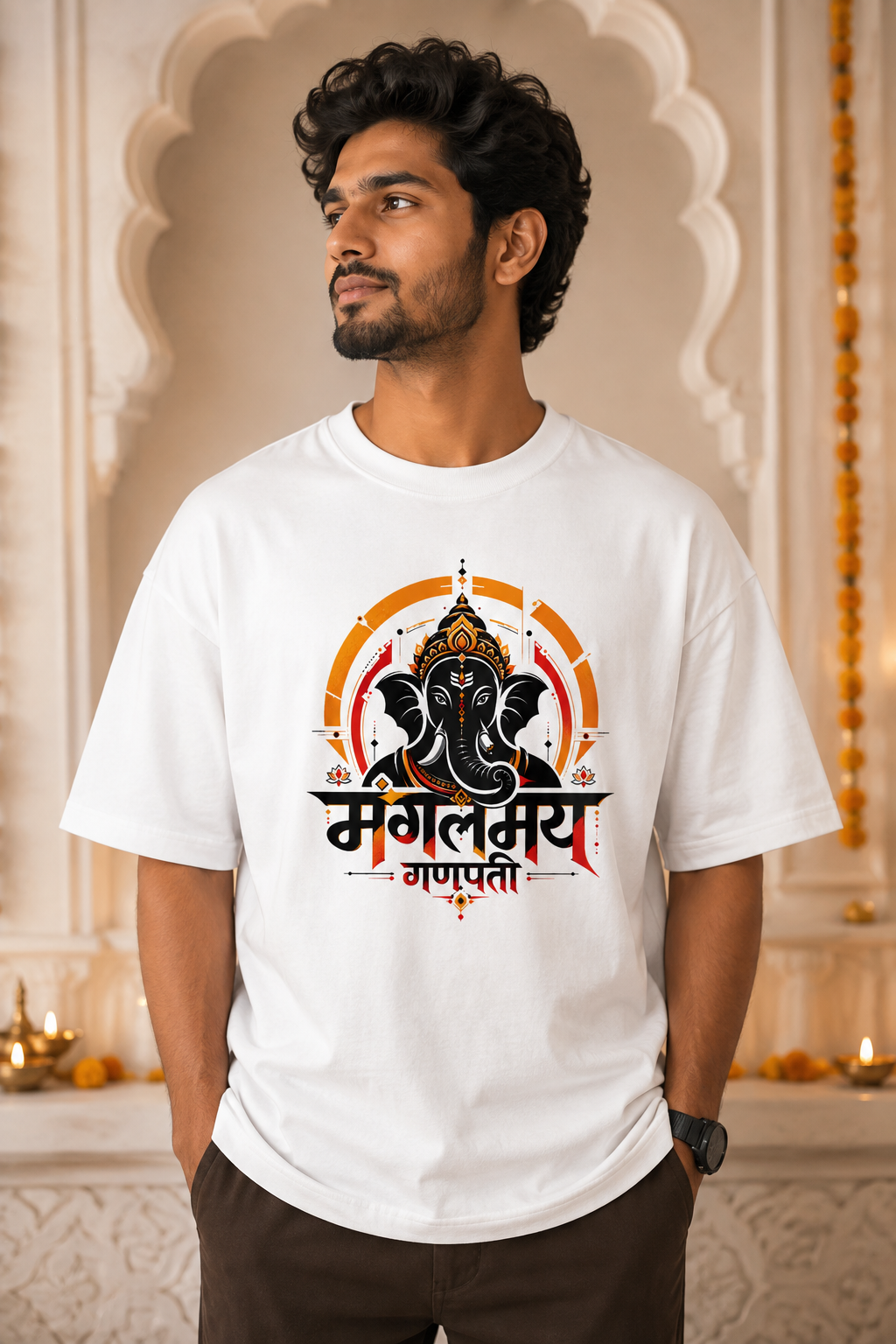 Mangalmay Ganpati T-Shirt | Minimalist Ganesha